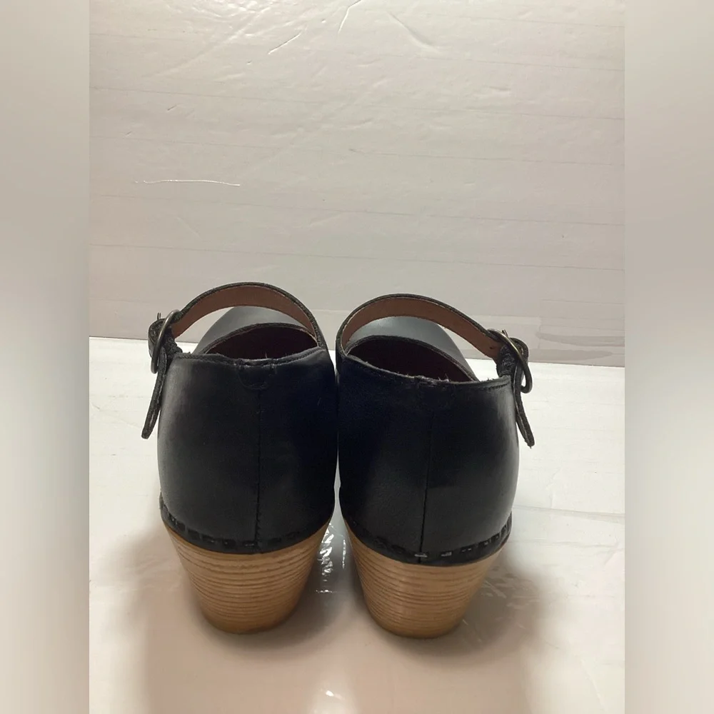 Dansko Margie Black Mary Jane  shoes, tan Heels size 37 - Picture 5 of 11